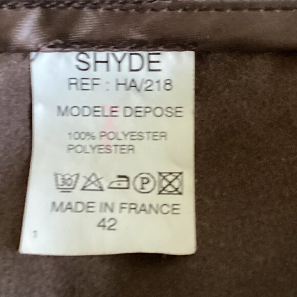 Shyde EU Sz 42/USA 7 Wide Leg Faux Suede Pants Brown 163G - Picture 8 of 8